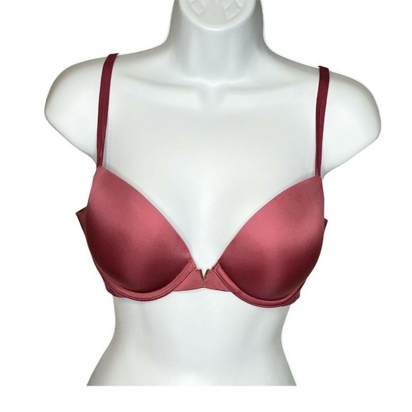 Victorias Secret 34D Push Up Underwire Padded Mauve Pink Back Side Smoothing - Picture 1 of 3